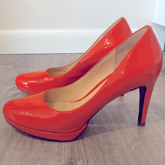 Cole Haan Chelsea Pump Patent Leather Orange, Size 9 - Picture 1 of 5